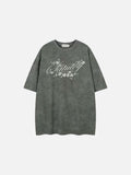 DAXUEN Oversized crew neck t-shirt with floral graphic