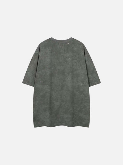 DAXUEN Oversized crew neck t-shirt with floral graphic