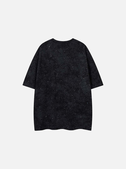 DAXUEN Oversized crew neck t-shirt with floral graphic