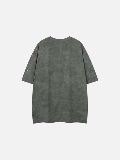 DAXUEN Oversized crew neck t-shirt with floral graphic