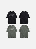 DAXUEN Oversized crew neck t-shirt with floral graphic