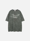 DAXUEN Oversized crew neck t-shirt with floral graphic