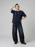 DAXUEN STMRGclub graphic oversized t-shirt — model photo