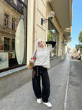 DAXUEN Striped short-sleeve crew neck t-shirt — model photo