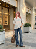 DAXUEN Striped short-sleeve crew neck t-shirt — model photo