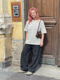 DAXUEN Striped short-sleeve crew neck t-shirt — model photo