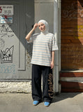 DAXUEN Striped short-sleeve crew neck t-shirt — model photo