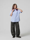 DAXUEN DAXUEN Striped Button-Up Shirt for Casual Summer Style — model photo