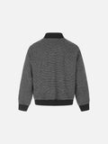 DAXUEN grey striped mock neck cardigan jacket