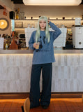 DAXUEN Long-sleeved top with horizontal stripes — model photo