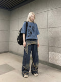 DAXUEN Long-sleeved top with horizontal stripes — model photo