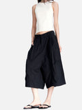 DAXUEN black structured wide-leg capris