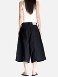 DAXUEN black structured wide-leg capris