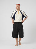 DAXUEN black structured wide-leg capris — model photo