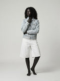DAXUEN white structured wide-leg culotte shorts — model photo