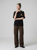 DAXUEN olive green cargo pants with large pockets — model photo