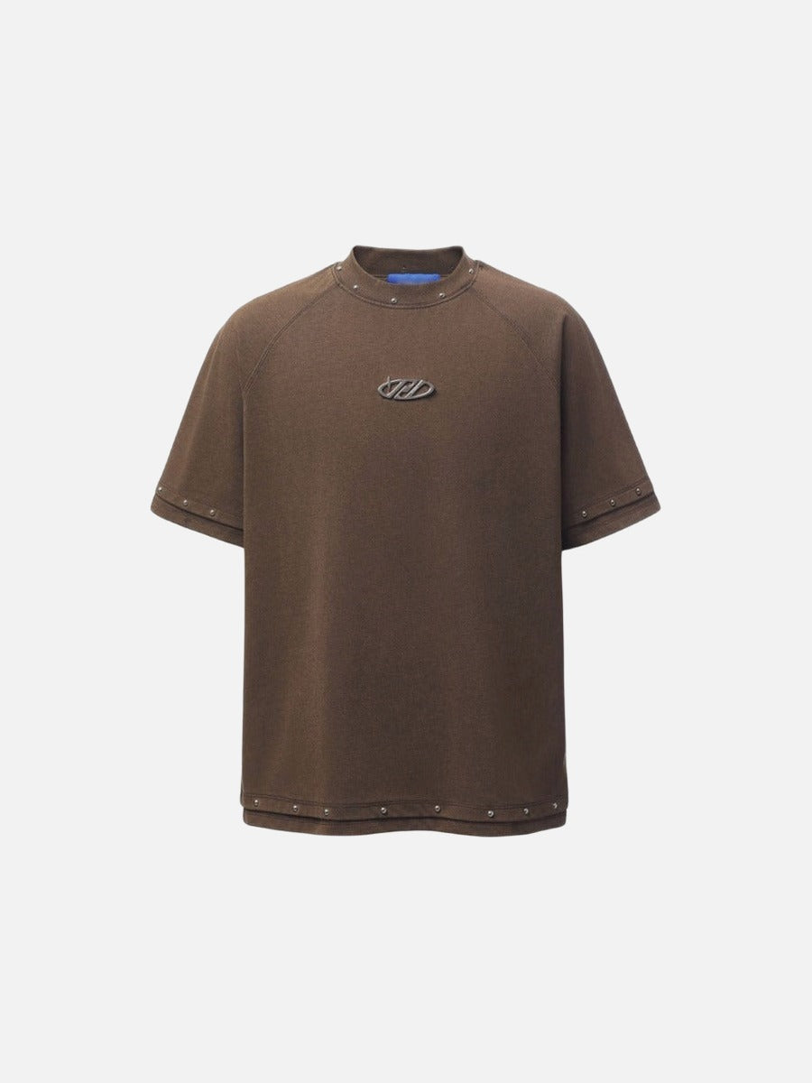DAXUEN Studded abstract logo short-sleeved t-shirt