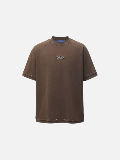DAXUEN Studded abstract logo short-sleeved t-shirt