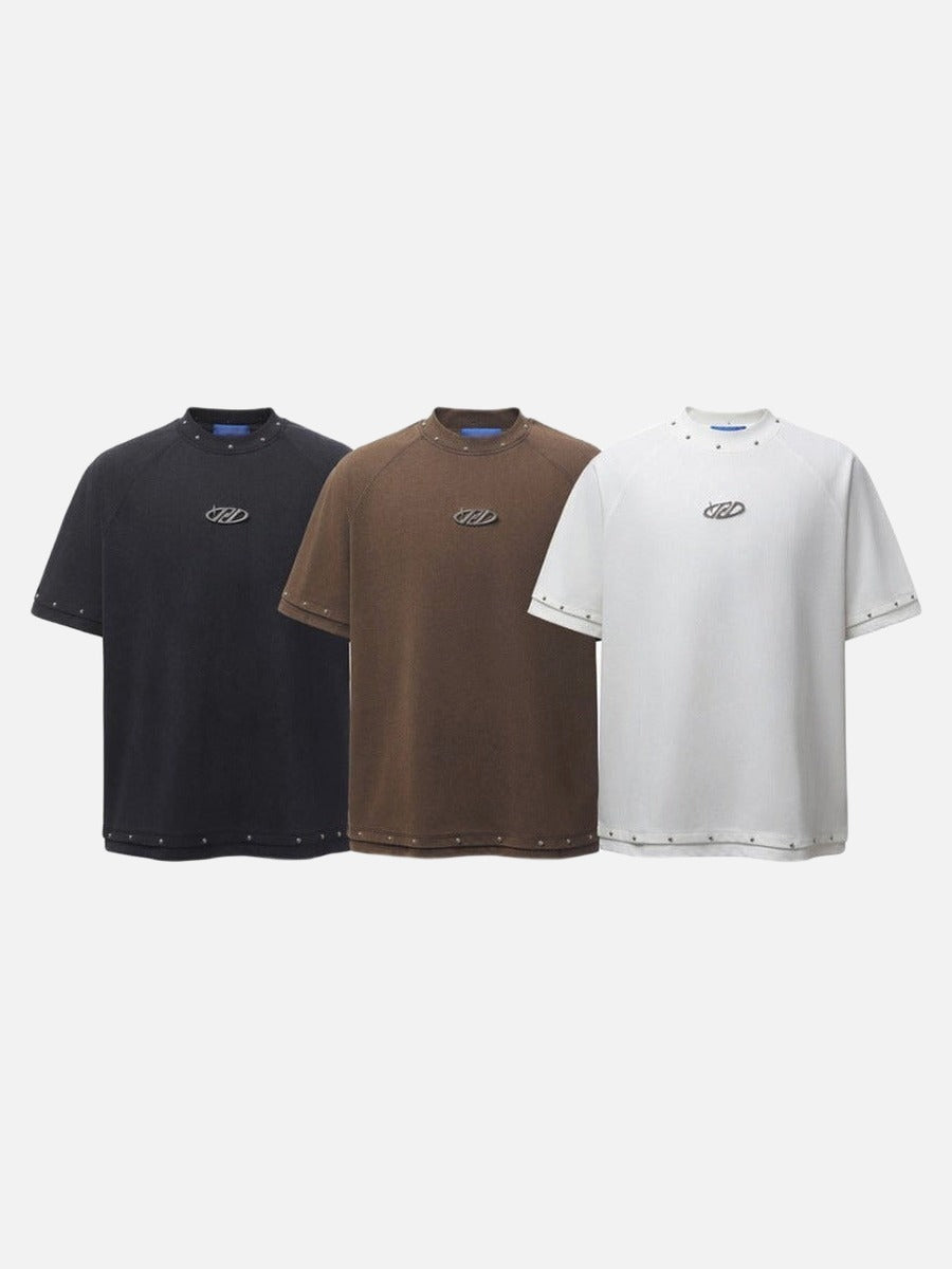 DAXUEN Studded abstract logo short-sleeved t-shirt