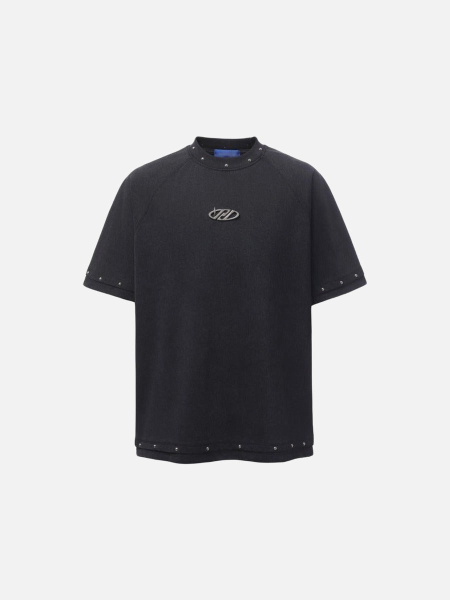 DAXUEN Studded abstract logo short-sleeved t-shirt