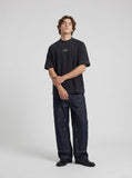 DAXUEN Oversized t-shirt with studded details and abstract logo — model photo