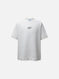 DAXUEN Oversized t-shirt with studded details and abstract logo