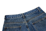 DAXUEN blue wide-leg denim shorts with studded waistband