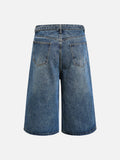 DAXUEN blue wide-leg denim shorts with studded waistband