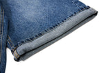 DAXUEN blue wide-leg denim shorts with studded waistband
