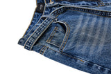 DAXUEN blue wide-leg denim shorts with studded waistband