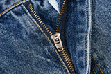 DAXUEN blue wide-leg denim shorts with studded waistband