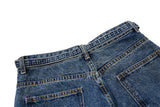 DAXUEN blue wide-leg denim shorts with studded waistband