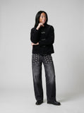 DAXUEN Studded Wide-Leg Denim Jeans | DAXUEN — model photo