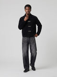 DAXUEN Studded Wide-Leg Denim Jeans | DAXUEN — model photo
