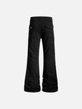 DAXUEN Black wide-leg pants with decorative zippers and studs