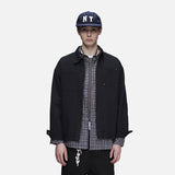 DAXUEN black workwear jacket with brass zipper