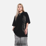 DAXUEN Oversized short-sleeve waffle-knit t-shirt
