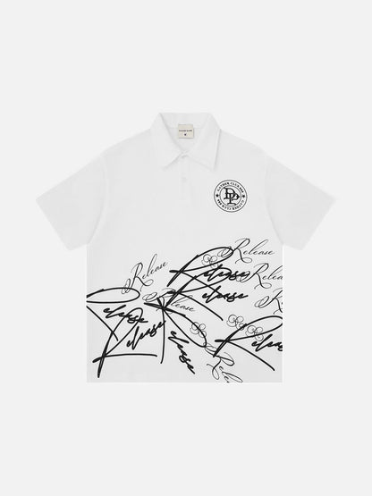 Stylish Script Polo Shirt