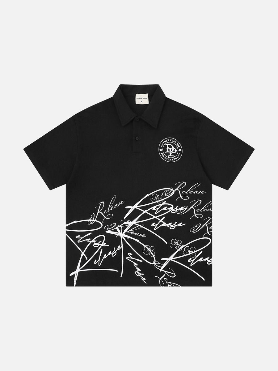 DAXUEN Short-sleeved polo shirt with embroidered logo and script print