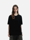 DAXUEN black oversized stylized chest graphic T-shirt