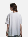 DAXUEN black oversized stylized chest graphic T-shirt