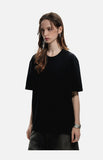 DAXUEN black oversized stylized chest graphic T-shirt