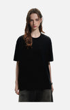 DAXUEN black oversized stylized chest graphic T-shirt