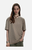 DAXUEN black oversized stylized chest graphic T-shirt