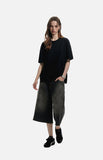 DAXUEN black oversized stylized chest graphic T-shirt