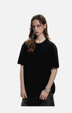 DAXUEN black oversized stylized chest graphic T-shirt