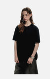 DAXUEN black oversized stylized chest graphic T-shirt