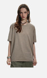 DAXUEN black oversized stylized chest graphic T-shirt