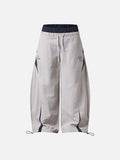 DAXUEN navy blue wide-leg cargo pants with pink accents