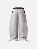 DAXUEN navy blue wide-leg cargo pants with pink accents